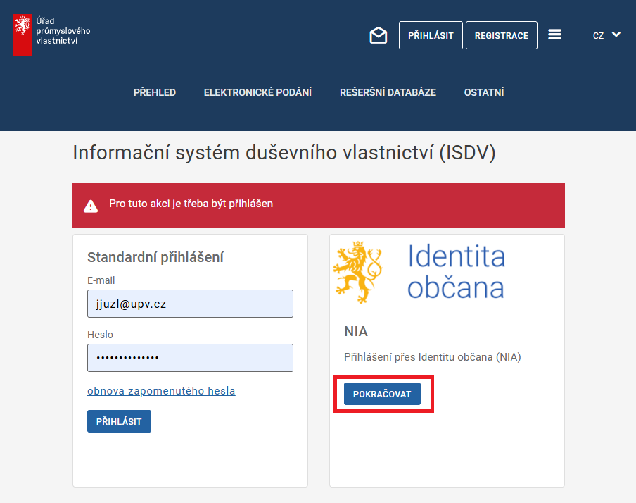 E-portál ÚPV: krok 3.